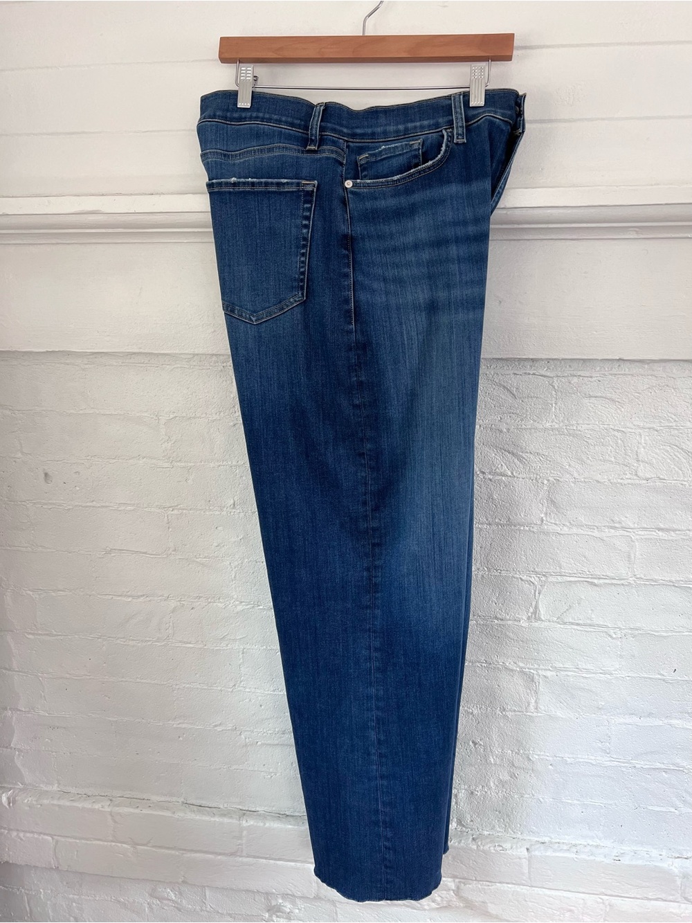 Fram Le Slim Palazzo Jeans Lupine Wide Leg Raw Hem Denim Size 30 - Picture 6 of 13
